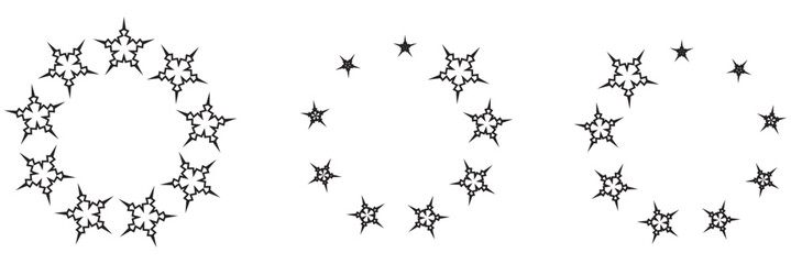 star in circle isolated on white background vector illustration. stars in round circular emblem