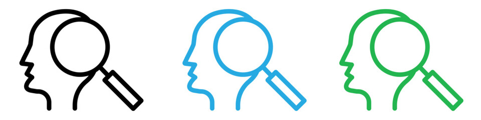 Self research icon logo set vector