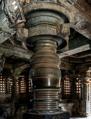 Stone Carving of Hoysaleshwara Temple in Halebidu. Karnataka. India.