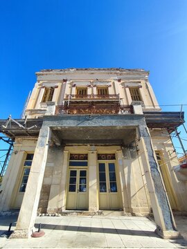 Exterior view of the Vogiatzi building, a neoclassical mansion built and owned by Konstantinos Vogiatzis in 1890.