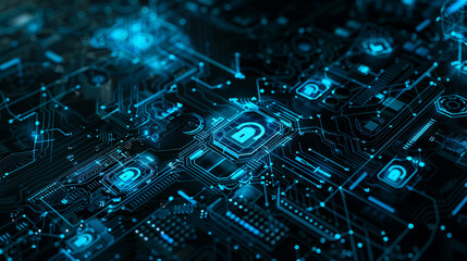 Network security and privacy crime concept mixed media design featuring digital lock icons network connections and dark tech elements