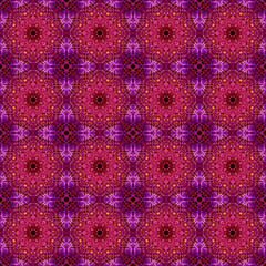 Geometric symmetrical pattern of intertwining shapes with shades of pink and purple. A clean and modern style.