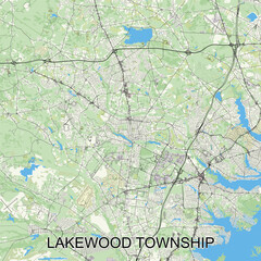 Lakewood Township, New Jersey, United States map poster art