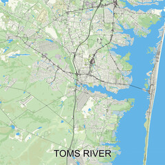 Toms River, New Jersey, United States map poster art
