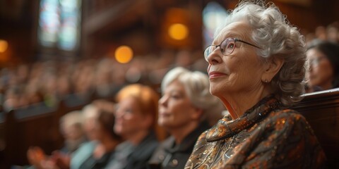 Obraz premium Community Choir Serenade: Audience Joins in Harmony, generative ai
