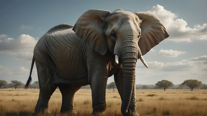 Fototapeta premium Majestic African elephant in savannah