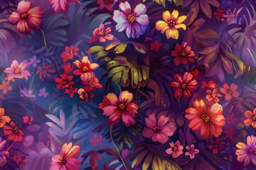 A lively seamless petal centric pattern for captivating visual elements