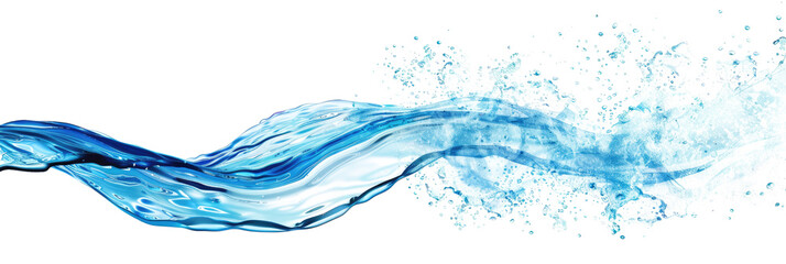 blue water wave splash isolated