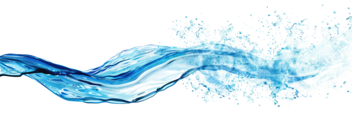 blue water wave splash isolated
