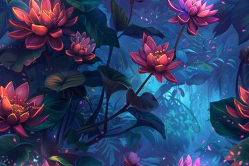 A beautiful seamless flower centric pattern design for versatile applications