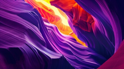 Abstract view of colorful canyon with vibrant light