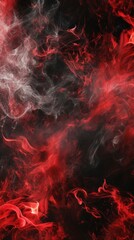 Abstract red and white smoke on black background