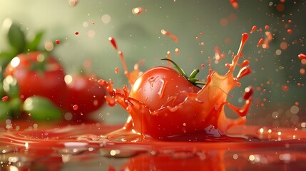 tomato with ketchup splash