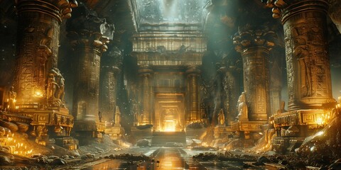 Intricate Carvings in a Secret Chamber, generative ai
