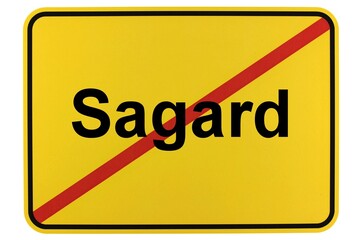 Illustration eines Ortsschildes der Gemeinde Sagard in Mecklenburg-Vorpommern