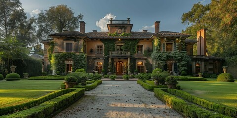 Obraz premium Elegant Manor House, generative ai