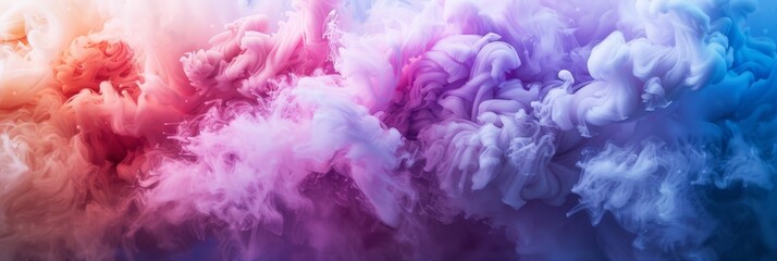 Naklejka premium A captivating scene unfolds with swirling pink and blue smoke creating a dreamy backdrop, blending into an abstract haze. The display is mesmerizing and enchanting, with an ethereal and vibrant feel