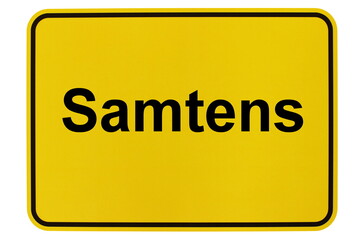 Illustration eines Ortsschildes der Gemeinde Samtens in Mecklenburg-Vorpommern