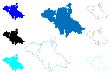 Lake Guija (Republic of El Salvador, Guatemala, central america) map vector illustration, scribble sketch Laguna De Güija map