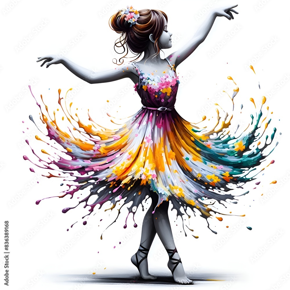 Wall mural dancing girl in the night