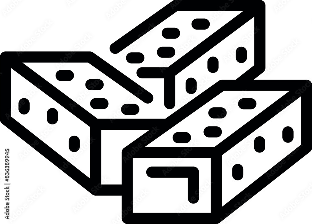 Wall mural Simplistic line art icon of three dice, perfect for games or probability concepts