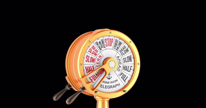 Engine Order Telegraph, animation seamlessly loopable. 3D rendering isolated on transparent background