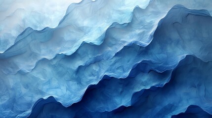 Obraz premium The blue abstract wave patterns create a serene and peaceful atmosphere, reminiscent of the calmness of the ocean. These flowing waves provide an elegant and tranquil visual experience