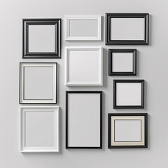mock up, mockup, mock-up, minimal picture frames mockup on grey background