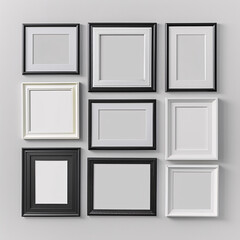 mock up, mockup, mock-up, minimal picture frames mockup on grey background