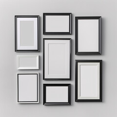 mock up, mockup, mock-up, minimal picture frames mockup on grey background