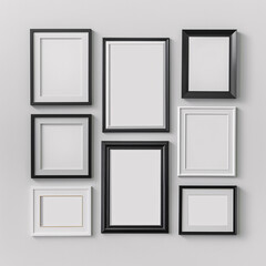 minimal picture frames mockup on grey background
