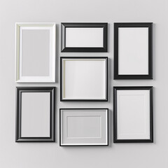 minimal picture frames mockup on grey background