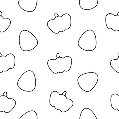 Cartoon farm elements and characters. Seamless pattern. Coloring Page. Hand drawn style. Vector drawing. Design ornaments.