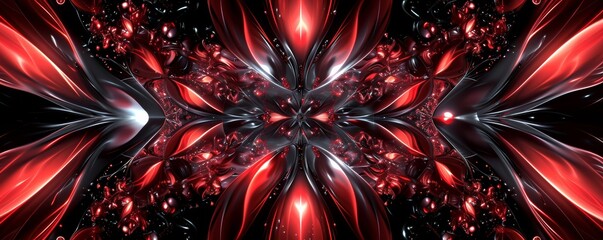 Abstract red and black fractal art