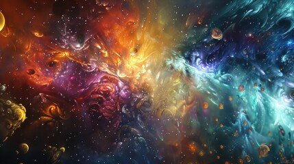 A fantastical exploration across the cosmos Meditative ethereal artwork in three dimensions Spiritual and transcendent artistic expression