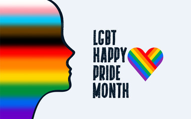 LGBT Pride Month in June. 2024 logo Lesbian Gay Bisexual Transgender. Vector Celebrated annual. 2024 LGBT flag. Human rights and tolerance. Rainbow love concept. Poster, card, banner and background.