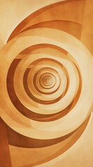 Golden spiral abstract background with textured layers