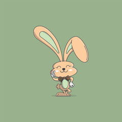 cute rabbit character in cute pose