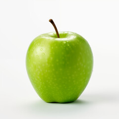 Green apple on white background