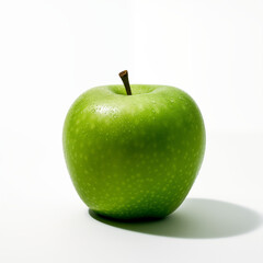 Green apple on white background