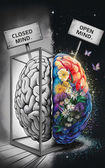 Closed Mind vs. Open Mind: A Thought-Provoking Illustration