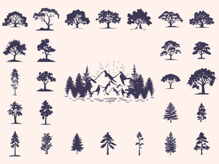 Tree Silhouettes Set