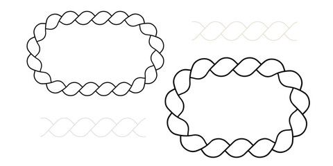 Twisted and straight rope set. Vector design elements. Rope Vector. Rope Design.