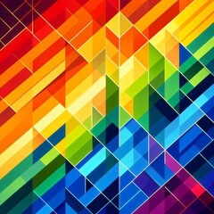 An abstract geometric background in rainbow colors associated with LGBT