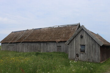 Sweden. Houses on the island of Visingsö on Lake Vättern. Gränna in Jönköping County.