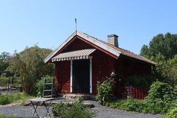 Sweden. Houses on the island of Visingsö on Lake Vättern. Gränna in Jönköping County.