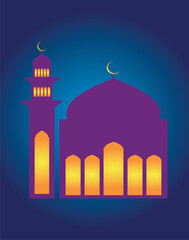 Mosque papule on blue color  