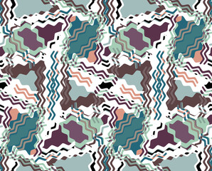 Teal and Taupe Fashion Abstract Pattern  Seamless Repeat