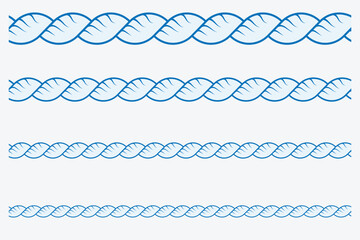 Twisted and straight rope set. Vector design elements. Rope Vector. Rope Design.