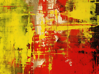 Fototapeta premium Abstract yellow and red painting